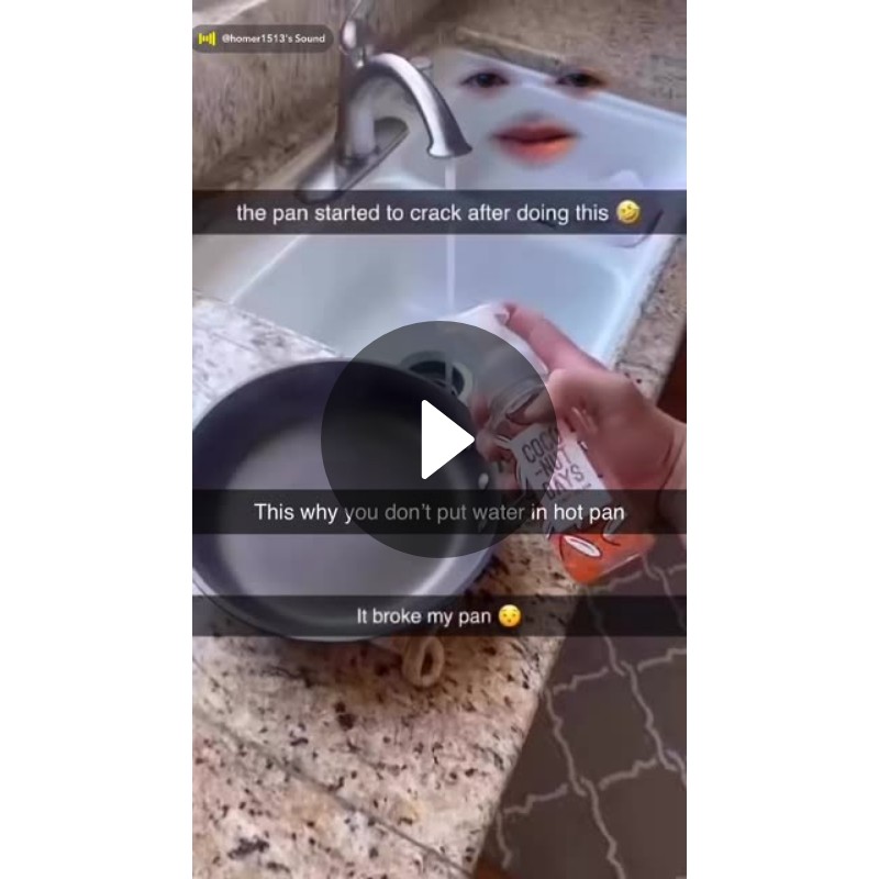 This why you don’t put water in hot pan Spotlight on Snapchat