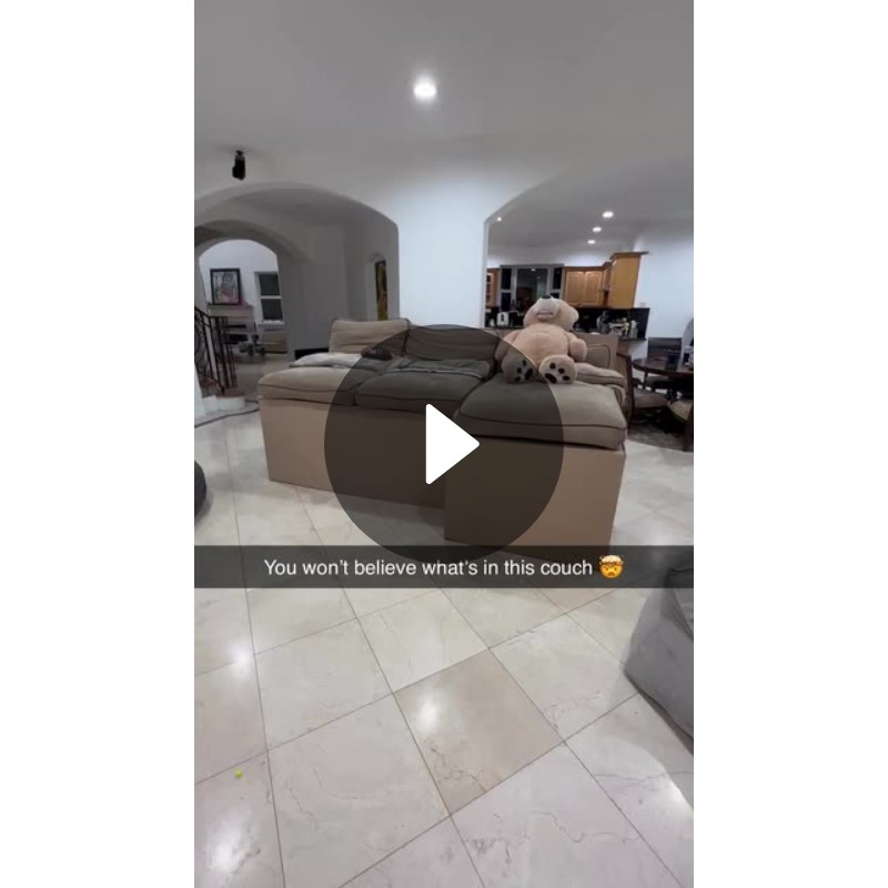 You won’t believe what’s in this couch 🤯 Spotlight on Snapchat