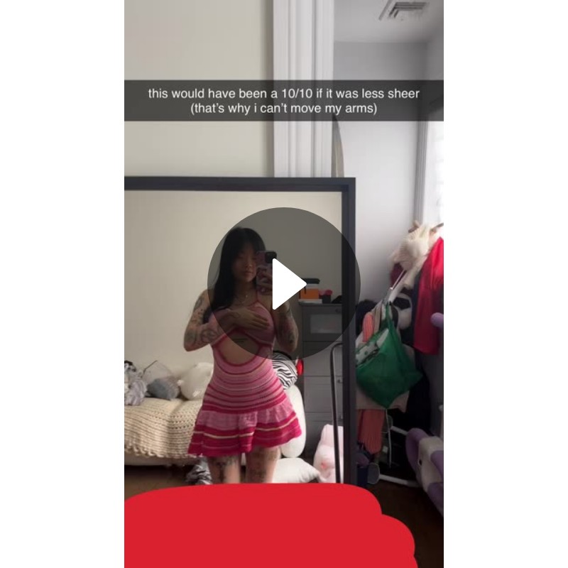 Arlene's Stylish Pink Outfit Reveal Mirror Selfie Fashion Video by(01)