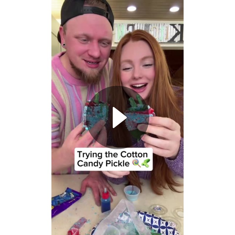 Hannah & Regal Try the Viral Cotton Candy Pickle Challenge! | Video by ...