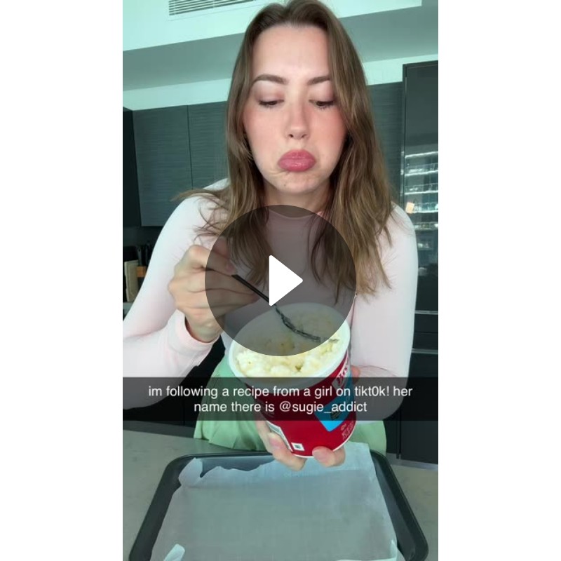 Making a dessert following TikTok recipe. Pineapplebrat