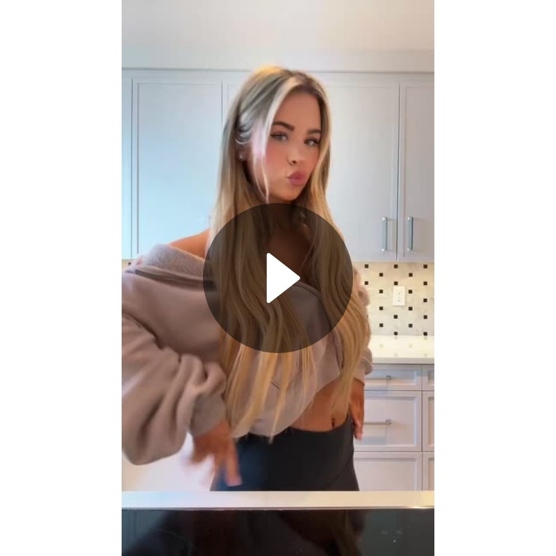Emily Elizabeth's Stylish Kitchen Pose & Hair Flip | Video by